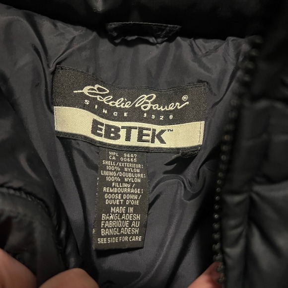 Eddie Bauer EBTEK Puffer Vest Mens Large Colorblock Black Green Goose Down Fill - Picture 4 of 8